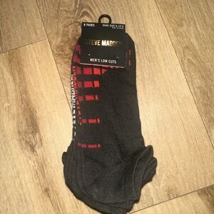 Steve Madden Men's‎ Low Cut Socks ( 8 Pack) Shoe Size 6-12.5  NEW Black